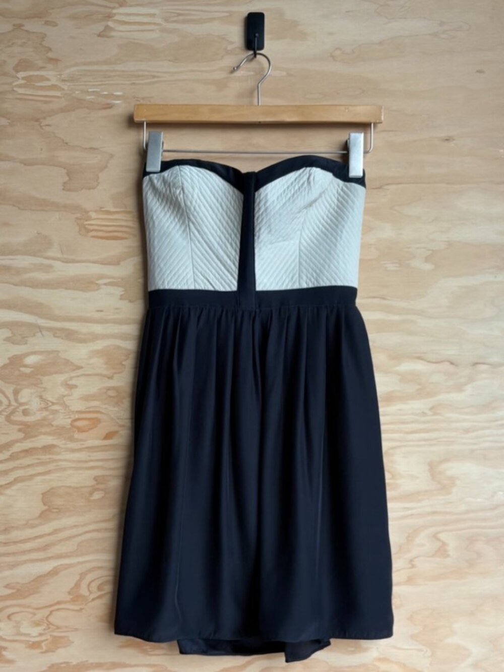 Parker - 100% Silk, Two-Tone Strapless Cocktail Dress, SZ M